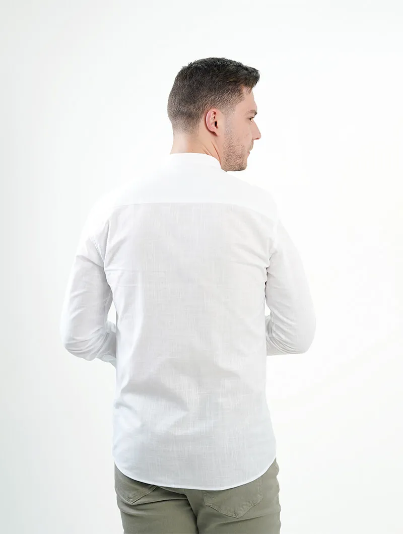 Chemise en lin col mao